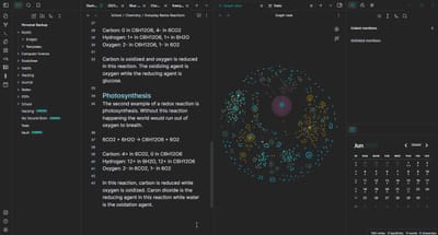 image of an obsidian app workspace